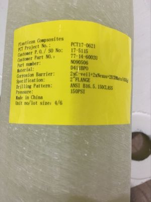 150F Flanch FRP được đánh giá bằng sợi sợi EPDM tăng cường sợi sợi